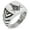 Silver, variant on Stainless Steel Freemasons Masonic Royal Compass Chevron Pattern Biker Style Polished Ring