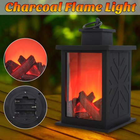 Fireplace Lights Battery Powered - Decorative Realistic Fireplace Lantern And Battery Operated Tabletop Fireplace Lantern Indoor Outdoor Fireplace Lamp 1 Pc Black Decor Table Halloween Garden Patio Porch Walmart Canada