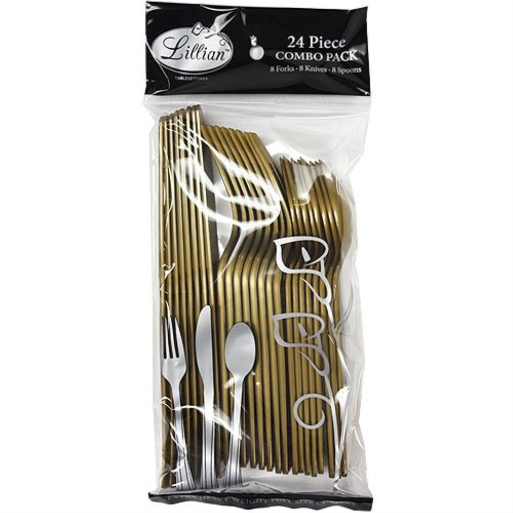 Lillian Cutlery, Combo Pack, Gold, 24 Ct