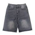 thumbnail image 4 of Mens Jeans Casual High Street Drawstring Loose Straight Leg Denim Shorts Summer Daily Wear Mens Jorts Grey XL, 4 of 5