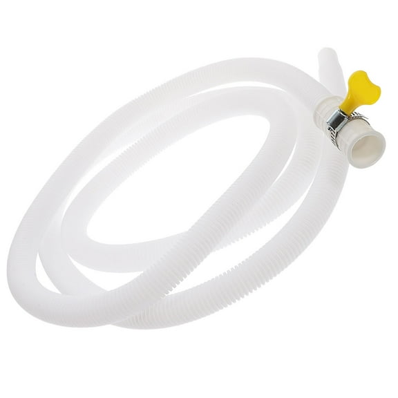 Clispeed Flexible White Drain Hose for Air Conditioner Washing Machine with Stainless Steel Clamp Easy Install