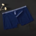 thumbnail image 2 of jobturf Men's Underwear See Through Mesh Short Leg Boxers Briefs Elastic Waist Casual Underpants Breathable Lightweight Low Rise Trunks M-XXXL, 2 of 3