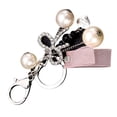 thumbnail image 3 of GOOHOCHY Llaveros con lazo de cristal, llavero de cinta, llavero de perla para coche, colgantes para bolsos de mujer, accesorios para llaveros (rosa), 3 of 8