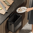 thumbnail image 6 of Mrbin Stainless Steel Compost Bin Hanging Trash Can for Kitchen Cabinet Door, 1.5gal / 6L Indoor Recycle Basket Countertop Food Waste Bin Under Sink with Inner Bucket Recycle Bin, 6 of 9