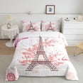 thumbnail image 2 of Castle Fairy Romantic Butterfly Eiffel Tower Full Size Comforter Sets,Flowers Bedding Sets, 2 of 8