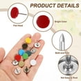 thumbnail image 3 of 200Pack Push Pins, 11mmx17mm Round Flat Head Decorative Thumb Tacks, Red, 3 of 7