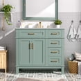 thumbnail image 2 of 36" Light Green Modern Bathroom Vanity with Ceramic Sink, Soft-Close Door, and 4 Storage Drawers , offering a refined look with practical everyday functionality, 2 of 10