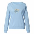 thumbnail image 4 of HCNTES Womens Oversized Sweatshirt Long Sleeve Crew Neck Shirt Loose Knit Pullover Top Trendy 2024 Fall Clothes（Light Blue,XXL), 4 of 4