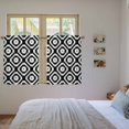 thumbnail image 3 of Black White Geometric Kitchen Curtain for Berdoom Living Room Cafe 45 Inch Length, Modern Abstract Art Tiers Curtains Light Filtering Drapes Rod Pocket Window Treatment 2 Panels 52"Wx45"L, 3 of 8