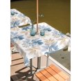 thumbnail image 2 of Outdoor Tablecloth with Umbrella Hole for Patio/Picnic/Party/Camping, Blue Beige Leaves Waterproof Table Cloth Square Cover Washable, Farmhouse Minimalist Botanical (60"x 60"), 2 of 9
