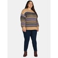 thumbnail image 5 of Time and Tru Women's and Women's Plus Fair Isle Pullover Sweater, Midweight, Sizes XS-4X, 5 of 6