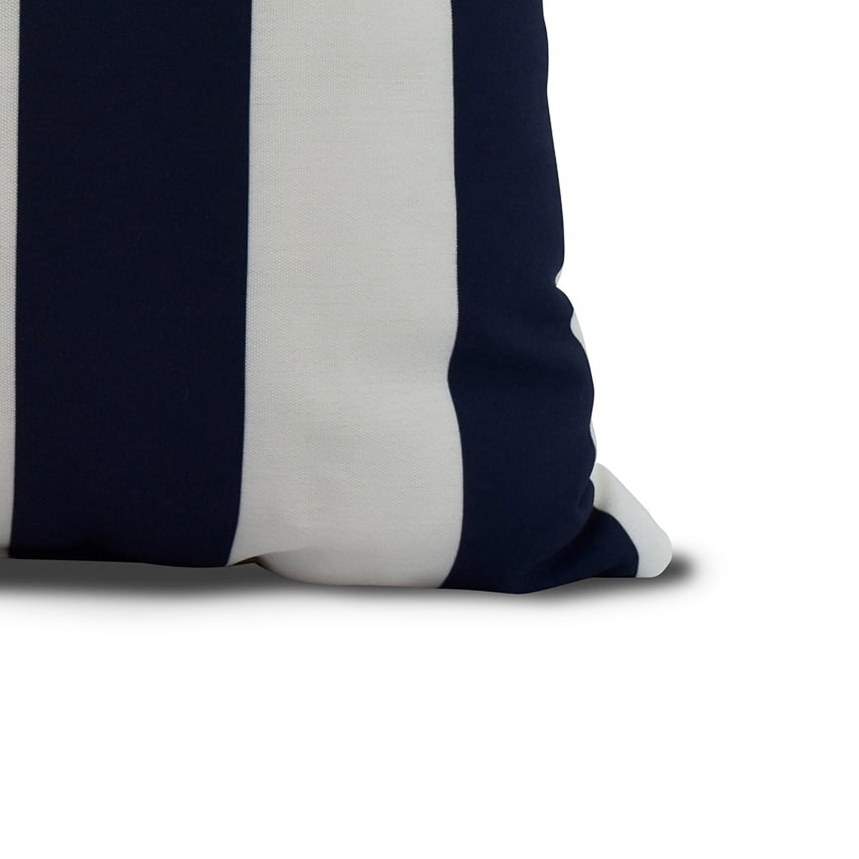 Simply Daisy, 18" x 18" Rugby Stripe, Stripe Print Outdoor Pillow, Navy