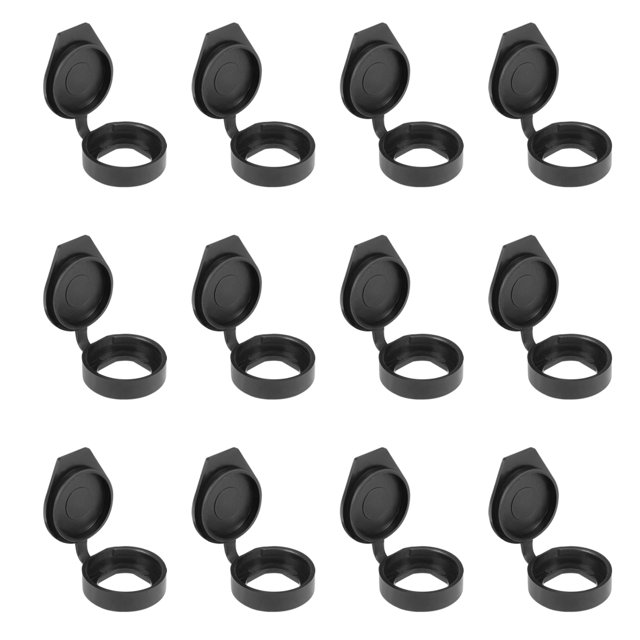 Unique Bargains 12pcs Rubber Dust Cover Waterproof Caps Black Fit for 22mm Dia Cam Lock