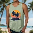 thumbnail image 2 of Sentmoon Débardeurs de Musculation pour Hommes Été Sans Manches Col Rond T-Shirt pour Hommes Imprimé Feuilles de Palmier Coupe Décontractée Vêtements de Sport d'Entraînement pour Hommes Hawaïen pour Superposition sous les Chemises Vert Menthe G, 2 of 6