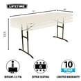 thumbnail image 3 of Lifetime Commercial Nesting 72 in Indoor/Outdoor Adjustable Height Folding Rectangle Table Almond 1 Piece 1 Count, 3 of 12