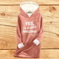 thumbnail image 4 of Aimik Plus Size Hooded Top for Women Fall Winter Thick Fleece-Lined Warm Base Layer Sweatshirt Loose Fit Long Sleeve Hooded Top, 4 of 6