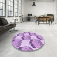 thumbnail image 3 of Ahgly Company Indoor Round Patterned Blossom Pink Area Rugs, 5' Round, 3 of 6