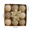 thumbnail image 3 of cpengpj 9Pcs Christmas Ornaments Set with Flower, Plastic Hanging Light-Up Balls, Multi-Color Textured Designs for Holiday Tree Decorations, 3 of 6