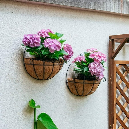 2 Pcs Fence Hanging Planters Metal Wall Planter Plant Basket With Coconut Liners For Wire Large Outdoor Plants Garden Canada - Large Wall Baskets For Plants 2 Pcs Fence Hanging Planters Metal Wall Planter Plant Basket With Coconut Liners For Wire Large Outdoor Plants Garden Canada - Large Wall Baskets For Plants