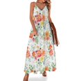 thumbnail image 1 of Vestido sin mangas con flores de acuarela rosa Alicia, vestido de cumpleaños para mujer, vestido largo para mujer, 1 of 7
