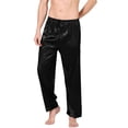 thumbnail image 3 of Spencer Men's Pajama Pants with Drawstring Soft Silk Lounge & Sleep Pants Satin Pjs Bottoms for Men, Up to 3XL, 3 of 11