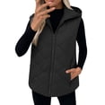thumbnail image 2 of Sokhug Womens Hooded Quilted Puffer Vest Zip Up Sleeveless Lightweight Fall Winter Plain Lined Cotton Padded Jacket Outerwear with Pockets, 2 of 7