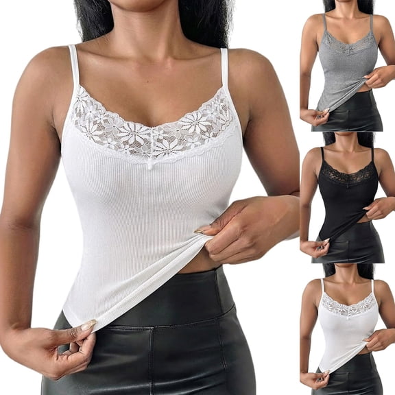 Black Women Camisoles with Shelf Bra Ribbed Nylon,Spandex Casual Summer 2026 Wide Strap Sleeveless Shirts Loose Cute Camisole Top Basic Tank Tops for Women L