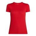 thumbnail image 6 of Time and Tru Women's Ribbed Tee with Short Sleeves, Sizes XS-XXXL, 6 of 6
