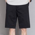 thumbnail image 4 of HOOMEUMY Men's Summer Shorts Solid Color Straight Fit Lightweight Breathable Quick Dry Beach Shorts with Pockets Black 36, 4 of 9