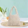 thumbnail image 4 of Bolso de Hombro Sunnimix Bolso de Playa Blanco Tejido a Mano, 4 of 7
