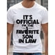 thumbnail image 1 of IT'S OFFICIALI'M THE FAVORITE SON-IN-LAW Men's Casual T Shirts, Black Graphic Tee, Cotton Crew Neck, Soft 100% Cotton, Funny, Stylish, Ultra-Soft, Breathable, Moisture-Wicking, Great For Running And, 1 of 6