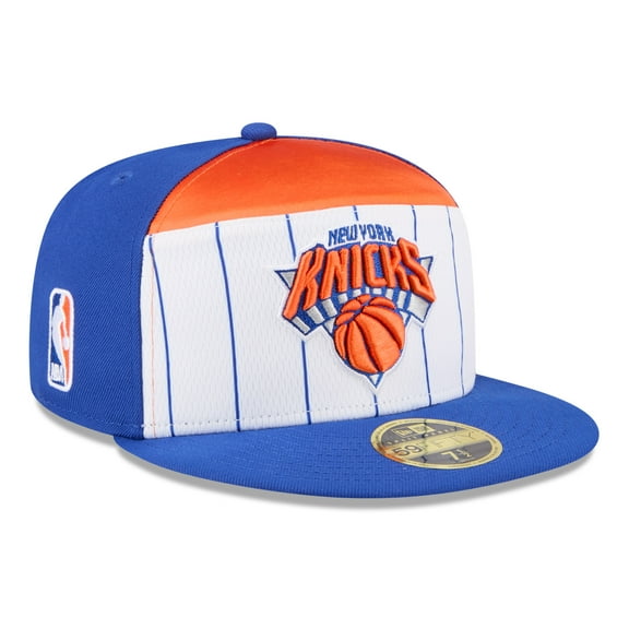 Men's New Era  White/Blue New York Knicks 2025 NBA Tip Off Split Panel 59FIFTY Fitted Hat