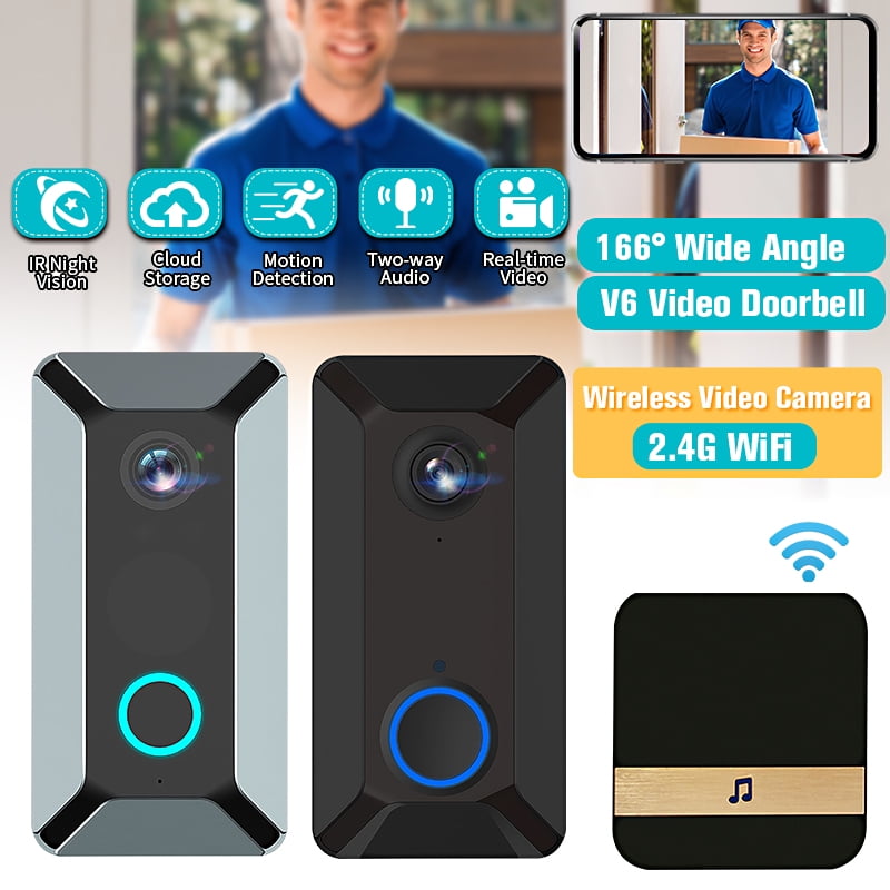 166° Wide Angle Smart Wireless Video Doorbell WiFi IR Night Vision Home