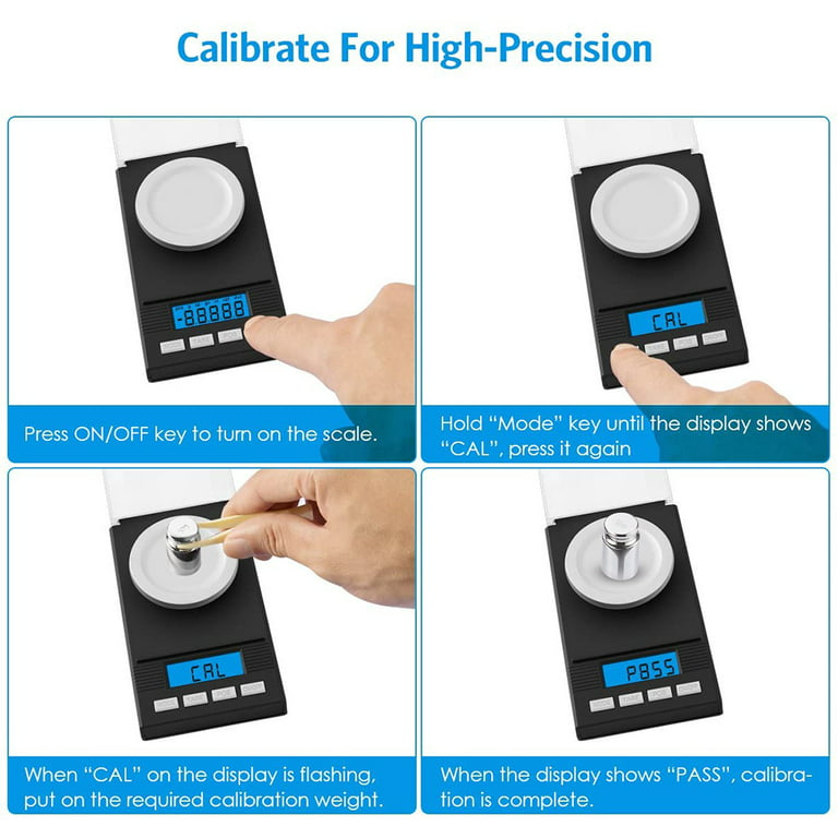 High Precision Professional Digital Milligram Scale 0.001g Mini Electronic  Balance Powder Scale Black Gold Jewelry Digital Weight with Calibration  Weight Tweezer and Weighing Pan,10g 20g 50g 100g Range