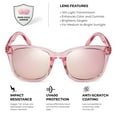 thumbnail image 4 of Square Polarized Mirrored Sunglasses for Women Colorful 80's Anti-Glare TR90 Frame UV Protection Sun Glasses, 4 of 7