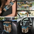 thumbnail image 4 of Yuyamidu Aztec Tribal Gemoetric Car Seat Cover Set of 15 Steering Wheel Covers Auto Seatbelt Pads Cup Coaster Trash Can Air Vent Holder Rear View Mirror Cover Coasters Keychains Wristlet Strap, 4 of 7
