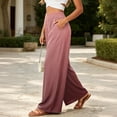 thumbnail image 5 of Women's Ombre Gradient Palazzo Pants, High Waisted Wide Leg Long Trousers with Pockets, Casual Summer Beach Flowy Skirt Pants, 5 of 6
