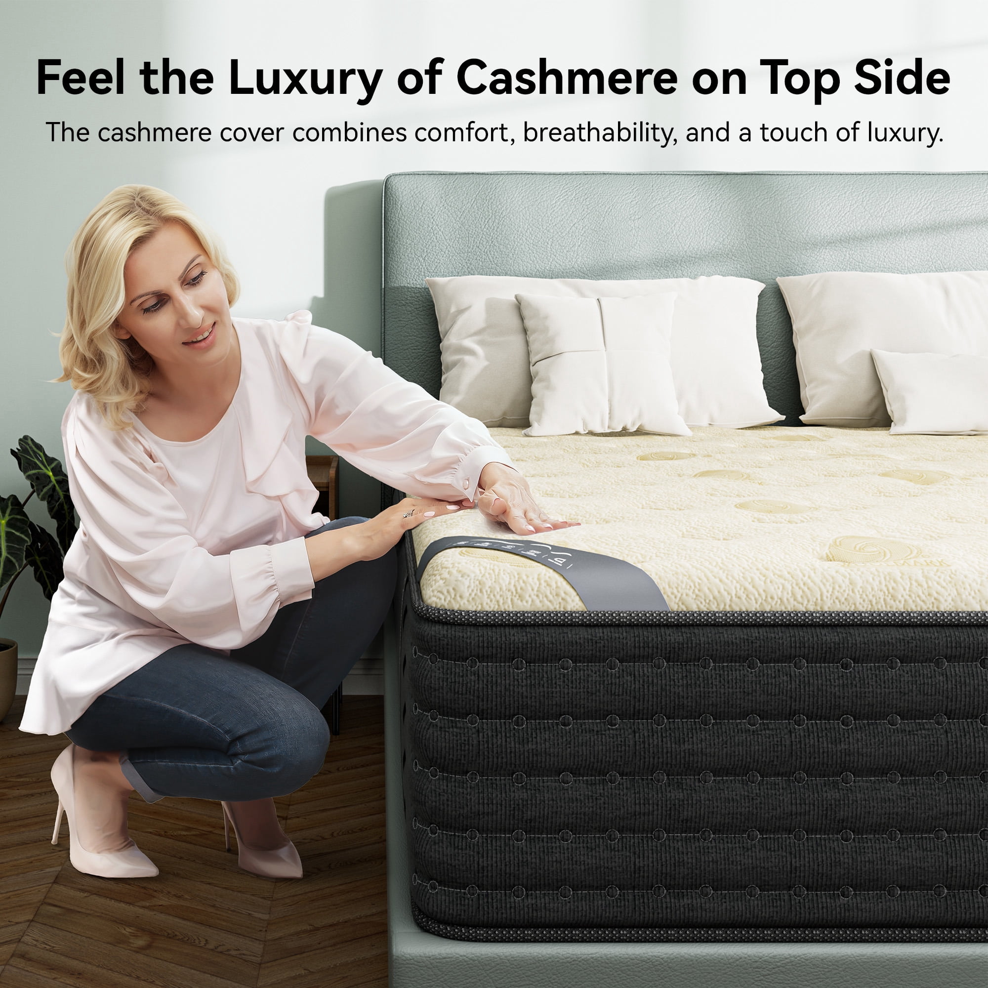 POSMOND Dual-Sided 14" Full Mattress Medium Firm & Firm Reversible Hybrid Mattress,Cooling Gel Memory Foam Mattress-in-a-Box,Pocket Coils,Pressure Relief
