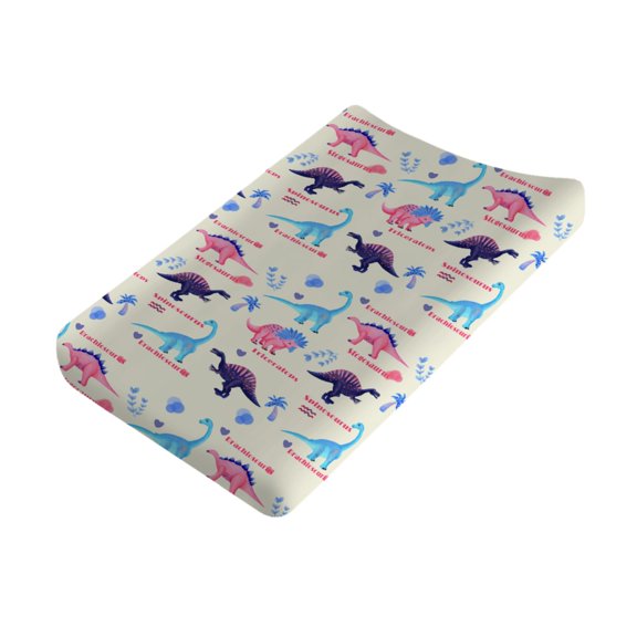Baby Dinosaurs Changing Pad Cover Jungle Woodland Animal Diaper Changing Table Sheets for Boy Girl Breathable Stretchy Nursery Changing Table Mats 16''x32''