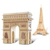 Puzzled Eiffel Tower and Arc De Triumph Wooden 3D Puzzle Construction Kit