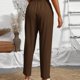 thumbnail image 5 of Pantalones elásticos de la cintura para las mujeres verde oliva cordón sólido bolsillo Jogger longitud completa, 5 of 5