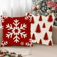 thumbnail image 5 of Christmas Snowflake Pillow Covers 18x18, Set of 2 Red & White Holiday Decor for Couch Bedroom, Unique Designs - Machine Washable Linen, 5 of 7