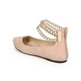 thumbnail image 3 of Liliana DK19 Women Suede Pointy Toe Ankle Chain Zip Ballet Flat, 3 of 5