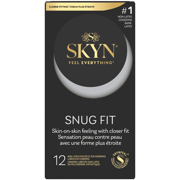 SKYN Snug Fit Lubricated Non-Latex Closer Fit Condoms, 12 Count, 1 Pack