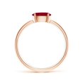 thumbnail image 2 of ANGARA Natural Oval 1 ct Ruby Off-Centered Solitaire Ring With Diamonds in 14K Rose Gold for Women (Size-7x5mm) | July Birthstone, Birthday, Anniversary, Jewelry Gift for Women | Natural Ruby Ring, 2 of 9