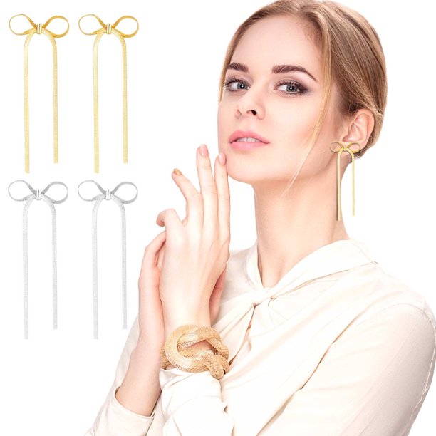 Fiudx Ofertas De La Semana Pendientes De Lazo Para Mujer Pendientes De Cadena De Borla Larga De Moda Y Elegantes Para Mujer