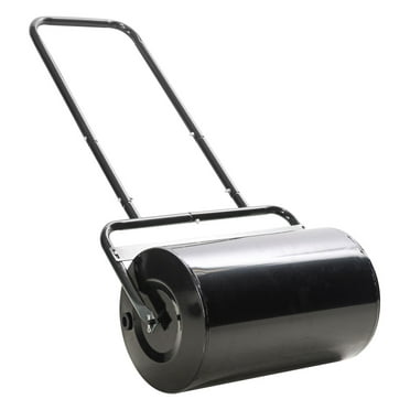 Lawn Roller 20 Inch - Push Tow Behind Sod Roller for Garden - 10 Gallon Water/Sand Capacity - Steel Drum Roller for Flattening Seed, Repairing Patches - Black
