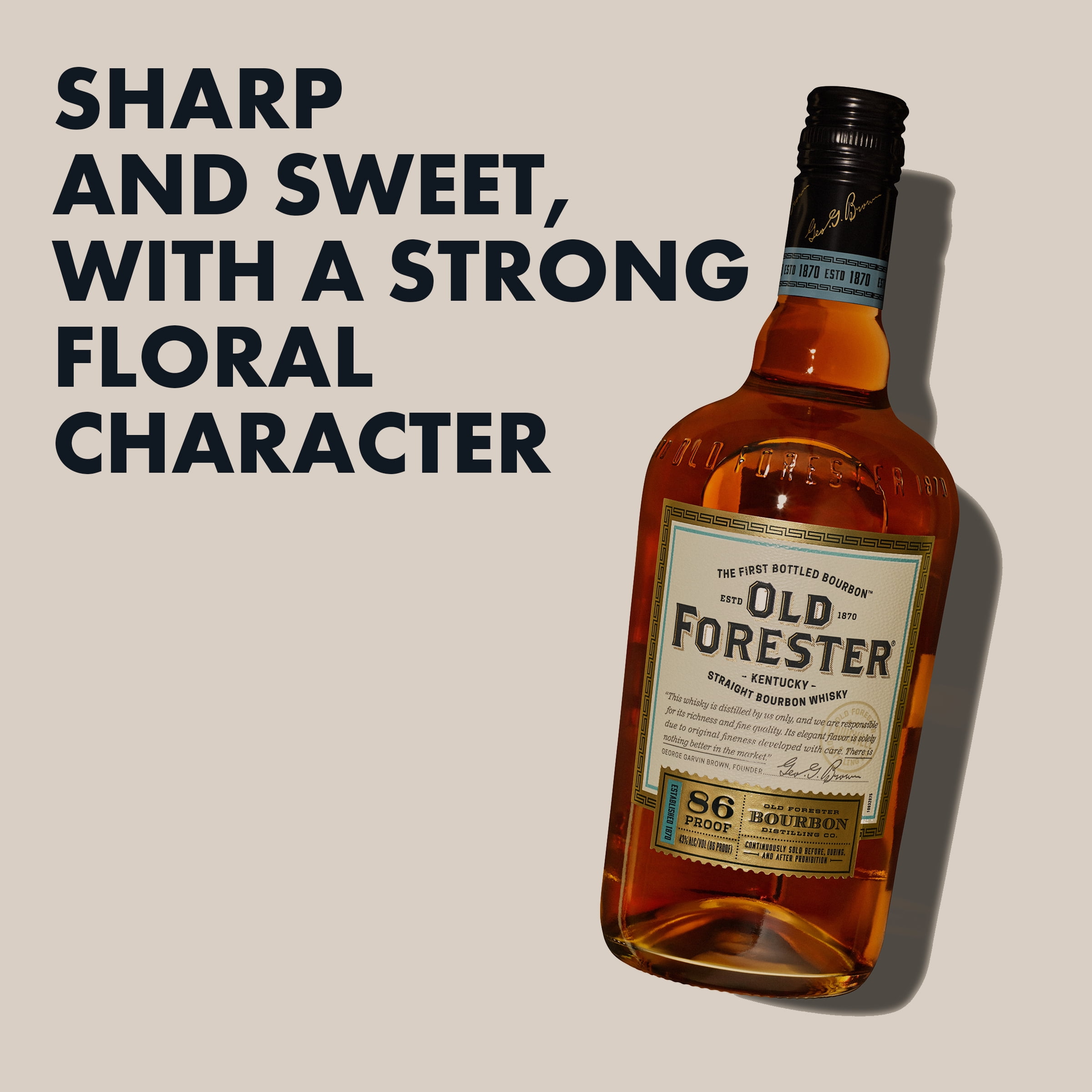 Old Forester 86 Proof Kentucky Straight Bourbon Whisky, 750 ml