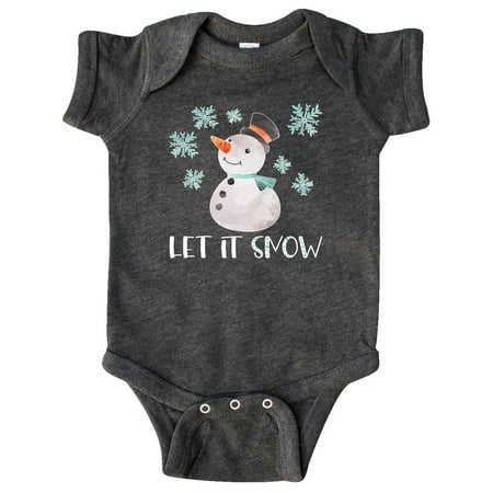 

Inktastic Let It Snow Cute Snowman in Hat and Scarf Gift Baby Boy or Baby Girl Bodysuit