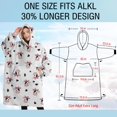 thumbnail image 4 of Oversized Wearable Blanket Hoodie,White Cow Black Spot Bow Pattern Sherpa Blanket Hoodie with Super Pockets,Super Warm Fuzzy Pullover for Women & Men, 4 of 6